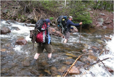 Crossing one of the creeks on the way back to the trailhead.