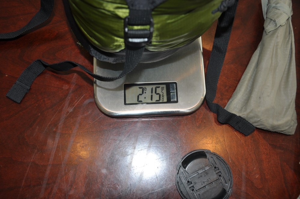 Fly, footprint, and tents with compression bag weigh 2 lbs 15 ounces. 