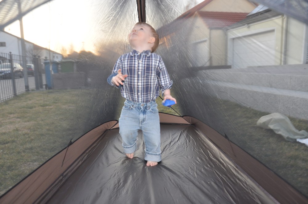 Standing room for a 2 year old. 